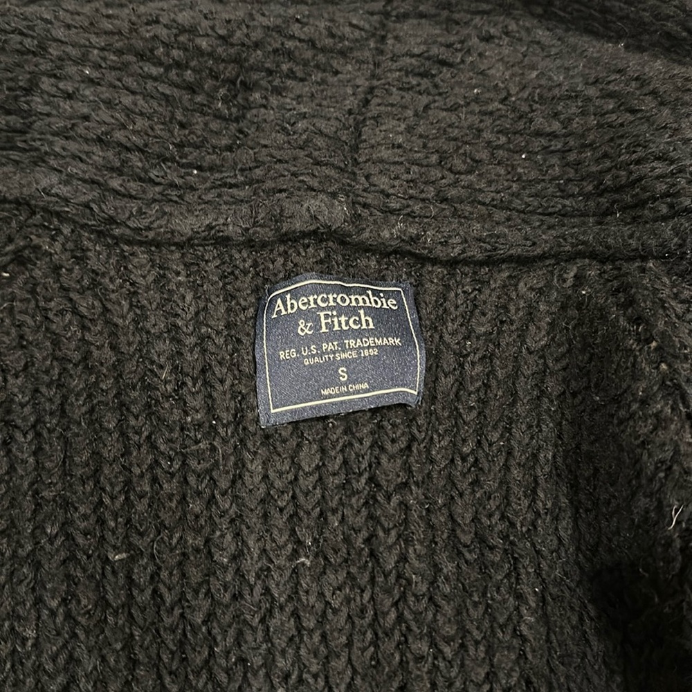 Abercrombie long women’s black sweater size S boho y2k